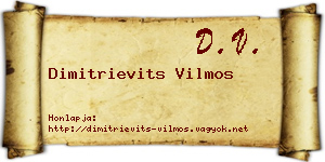 Dimitrievits Vilmos névjegykártya