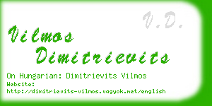 vilmos dimitrievits business card